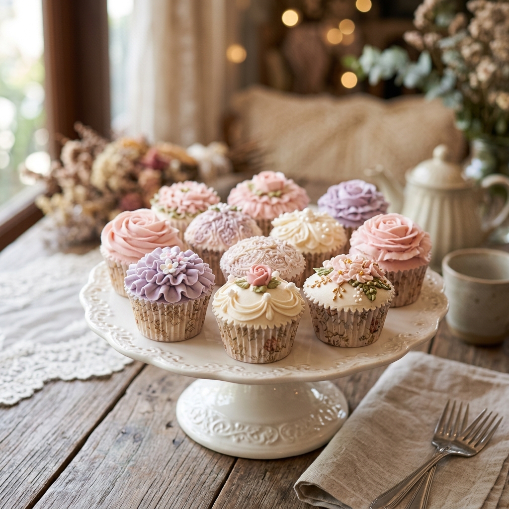 Artisan cupcakes with buttercream
